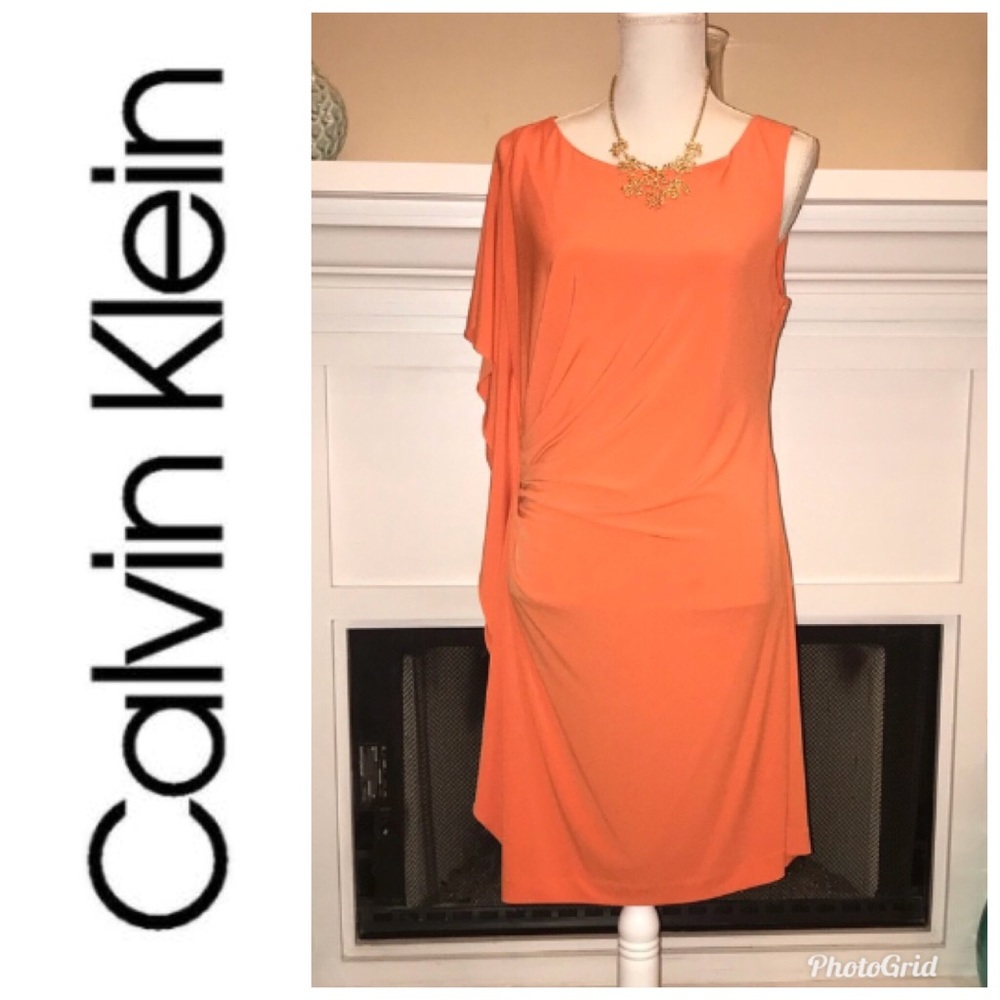 SALE🎉Calvin Klein One-Shoulder Flutter Dress